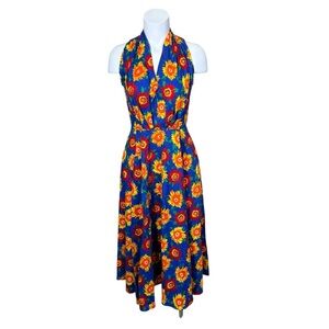 Vintage Handmade Floral Sunflower Maxi Dress Size Small